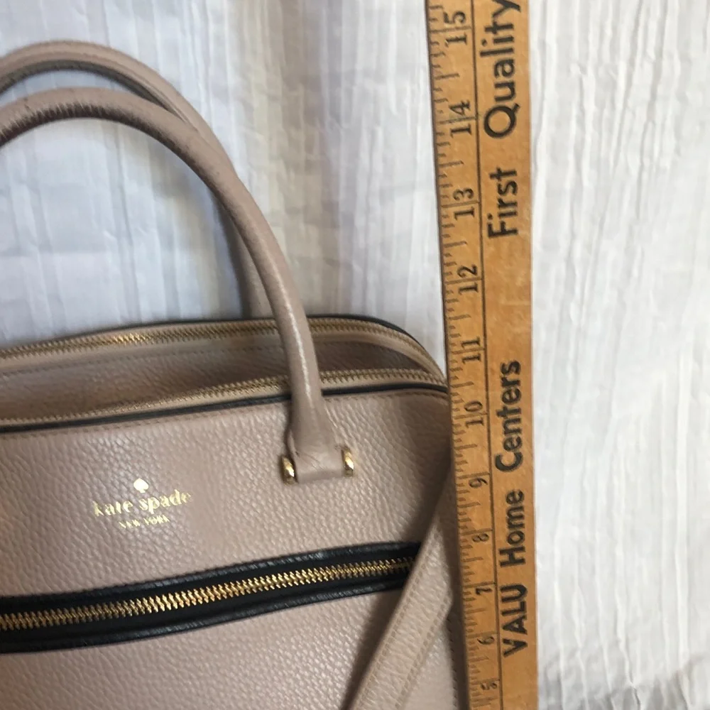 KATE SPADE dusty pink pebbled leather large satchel purse bag